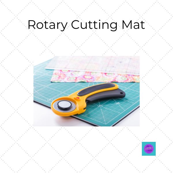 A rotary cutter, rotary cutting mat and fabric